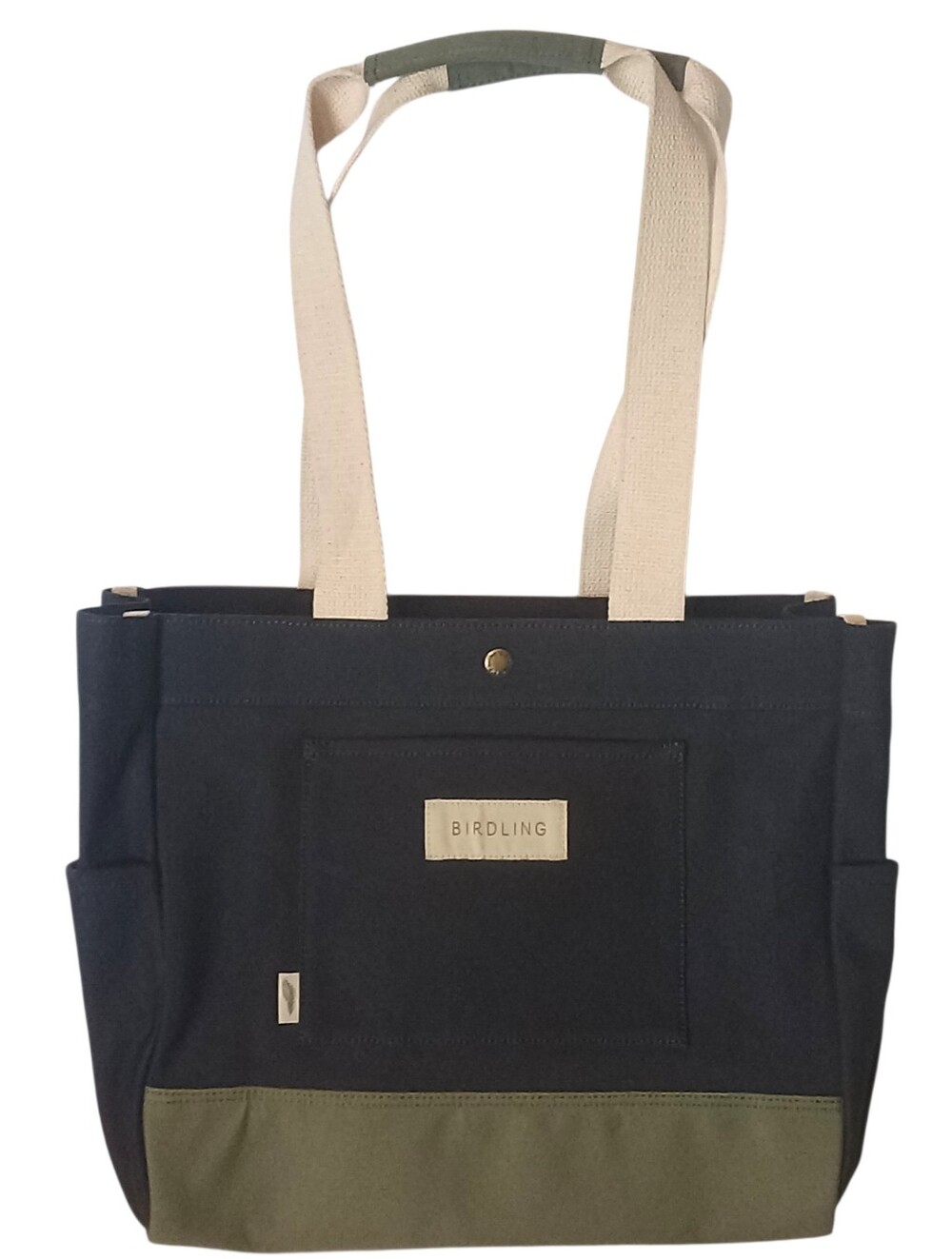 Birdling NWT Canvas Tote Navy / Green Medium